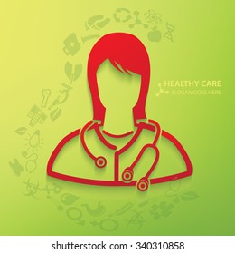 Doctor on clean background,clean vector
