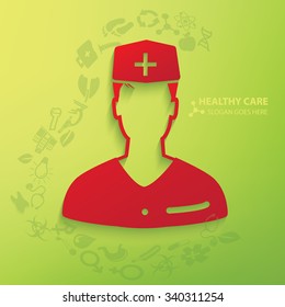 Doctor on clean background,clean vector