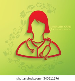 Doctor on clean background,clean vector