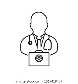 Doctor on duty line icon. Vector EPS.