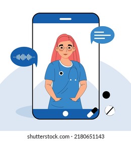 Doctor On The Phone, Doctor's Consultation Online, Doctor Online, Remote Doctor's Consultation, Doctor's Courses Online, Doctor And Nurse, Doctor And Nurse Work Together