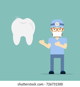 Doctor on and teeth , Dentist concept - vector illustration