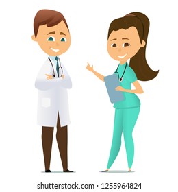 doctor on white background, vector illustration doctor cartoon style