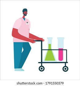 Doctor on a white background. Vector illustration in modern flat style