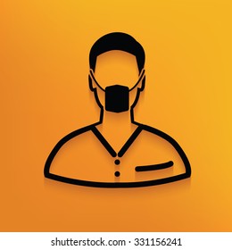 Doctor on yellow background,clean vector