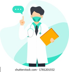Doctor Online flat design concept