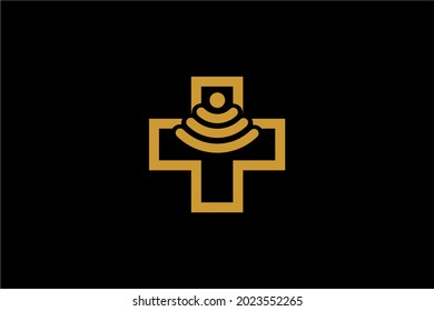 Doctor online virtual services logo design vector. Consultation to doctors via digital remote illustration symbol. Telemedicine service vector logo.