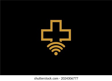 Doctor online virtual services logo design vector. Consultation to doctors via digital remote illustration symbol. Telemedicine service vector logo.