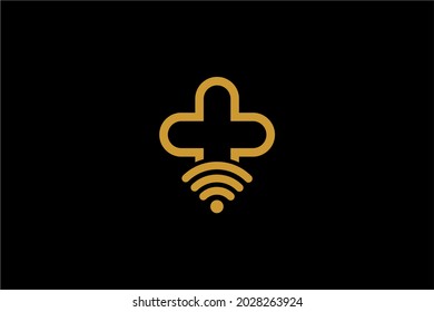 Doctor online virtual services logo design vector. Consultation to doctors via digital remote illustration symbol. Telemedicine service vector logo.