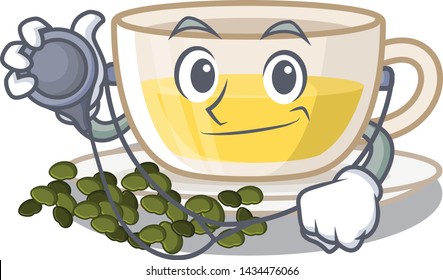 Doctor oolong tea poured in character cup