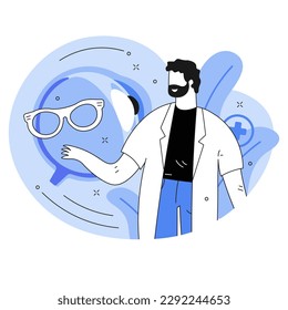 Doktoroptometristen-Haltebrille Vektorgrafik