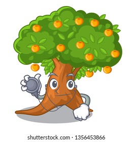 Doctor orange tree isolated with the mascot