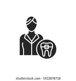 Doctor orthodontist color line icon. Pictogram for web page, mobile app, promo. Editable stroke.