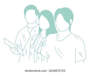 A doctor with other nurses vector design