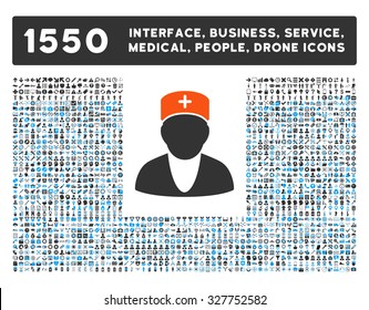 Doctor and other web interface, business tools, people poses, medical service vector icons. Style is flat symbols, bicolored, rounded angles, white background.