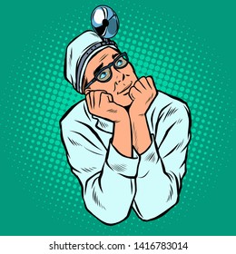 doctor otolaryngologist, medicine and health. medical professional. Pop art retro vector illustration vintage kitsch