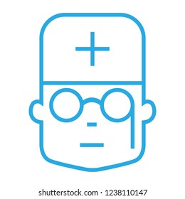 Doctor. Outline. Vector icon.