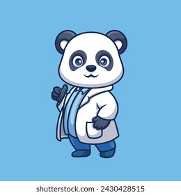 Doctor Panda Cute Cartoon Illustration