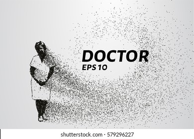 The doctor of the particles. The doctor consists of circles and points. Vector illustration.