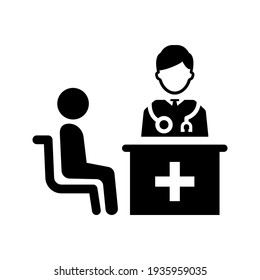 Doctor Patient Consultation Icon. Vector