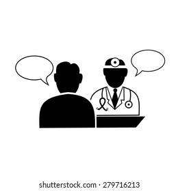 Doctor And Patient Dialog Icon Vector.