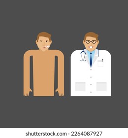 Doctor and patient icon sign. Illness and treatment concept symbol