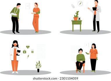 Doctor patient illustration, hospital concept illustration, checkup illustration