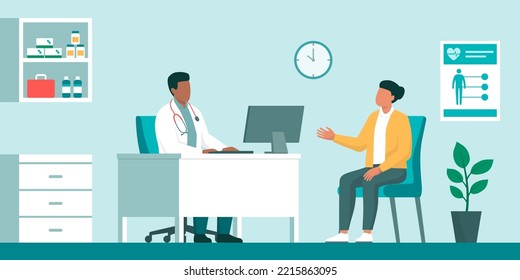 Doctor and patient meeting in the office, medicine and healthcare concept