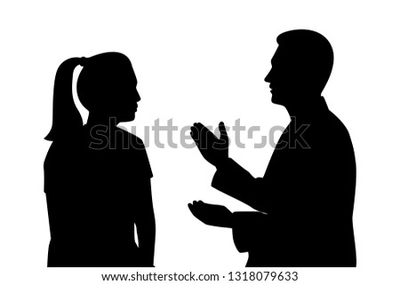 Doctor and patient silhouette vector