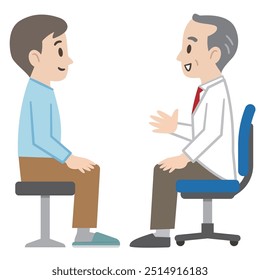 Ilustração vetorial do médico e do paciente