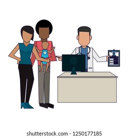 Doctor and patients