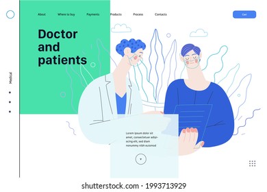 Doctor and patients - medical insurance web template