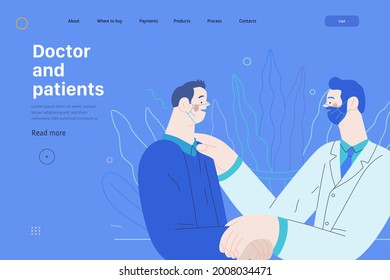 Doctor and patients - medical insurance web tamplate