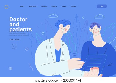 Doctor and patients - medical insurance web template