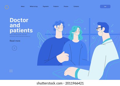 Doctor and patients - medical insurance web template