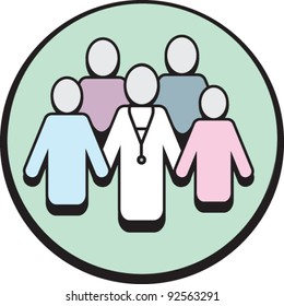 Doctor with People Circle