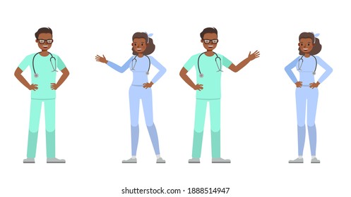 Doctor people working character vector design. Presentation in various action with emotions.