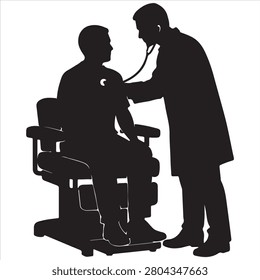 Doctor performing a stethoscope examination on a seated patient