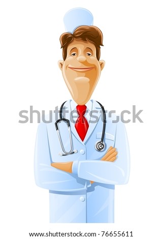 doctor with phonendoscope  vector illustration isolated on white background