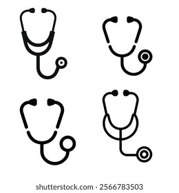 Doctor (physician) stethoscope medical device flat icon for medical apps