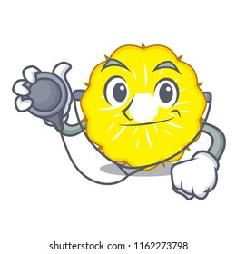 Doctor pineapple slice character cartoon