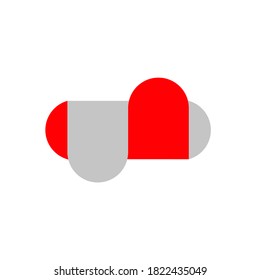 Diseño del logotipo vectorial de la ilustración de la cápsula para atención médica y de salud.