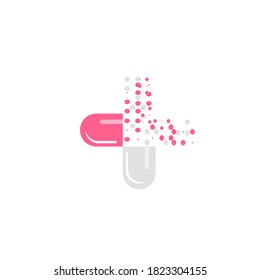Doctor plus capsule illustration vector logo design for medical and health care.