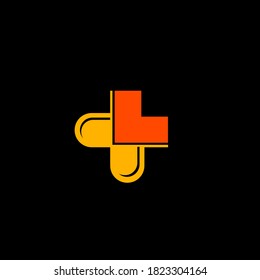 Doctor plus capsule illustration vector logo design for medical and health care.