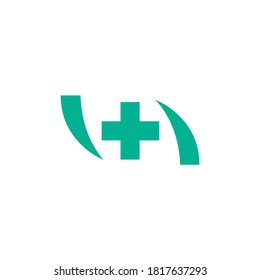 Doctor más ilustración diseño vectorial farmacia y símbolos clínicos.