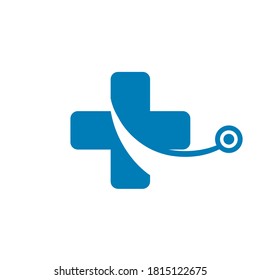 Diseño del logotipo del vector de ilustraciones para la farmacia de atención médica y de salud y los símbolos clínicos.