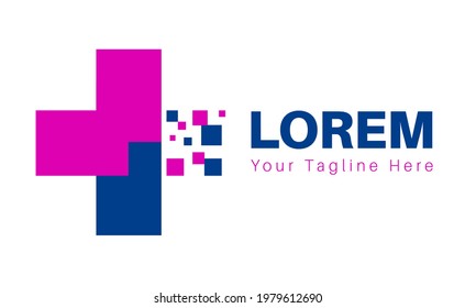 Doctor plus medical health care pharmacy clinic and hospital logo company and business symbols.