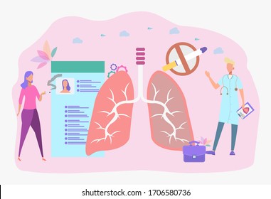 Doctor pointing to no smoking sign. Cigarette smoking, nicotine addiction, smoking health risk concept. The concept of a ban on smoking in public places. Clean city. 