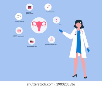 Doctor with polycystic ovary syndrome symptoms