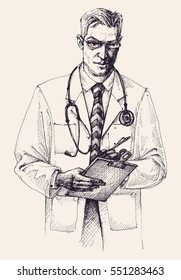 Doctor portrait drawing